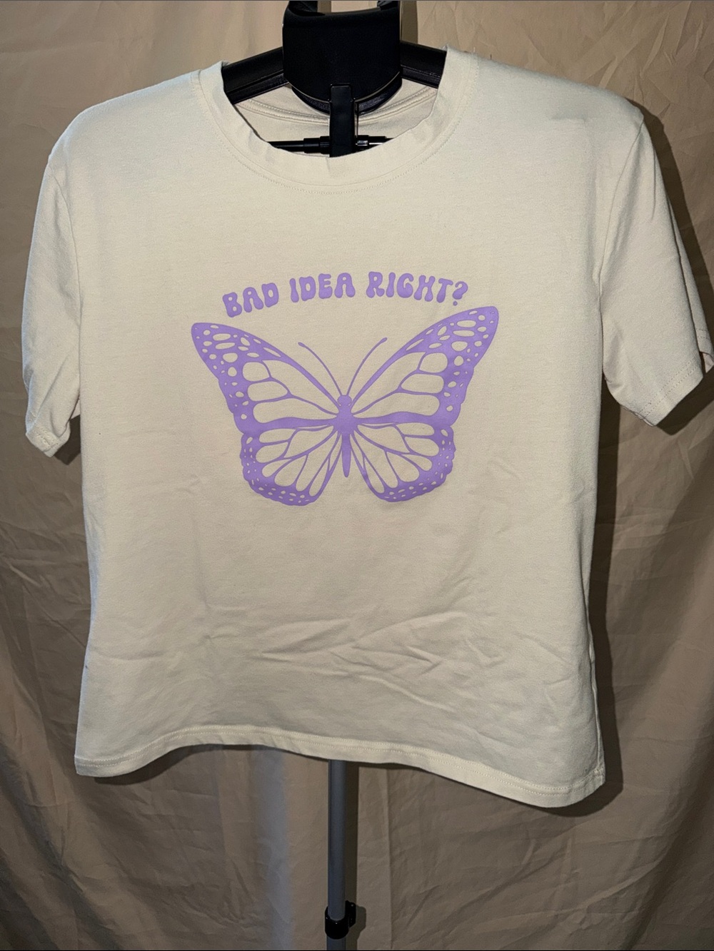 Graphic Butterfly Short-Sleeve Tee - White & Lilac